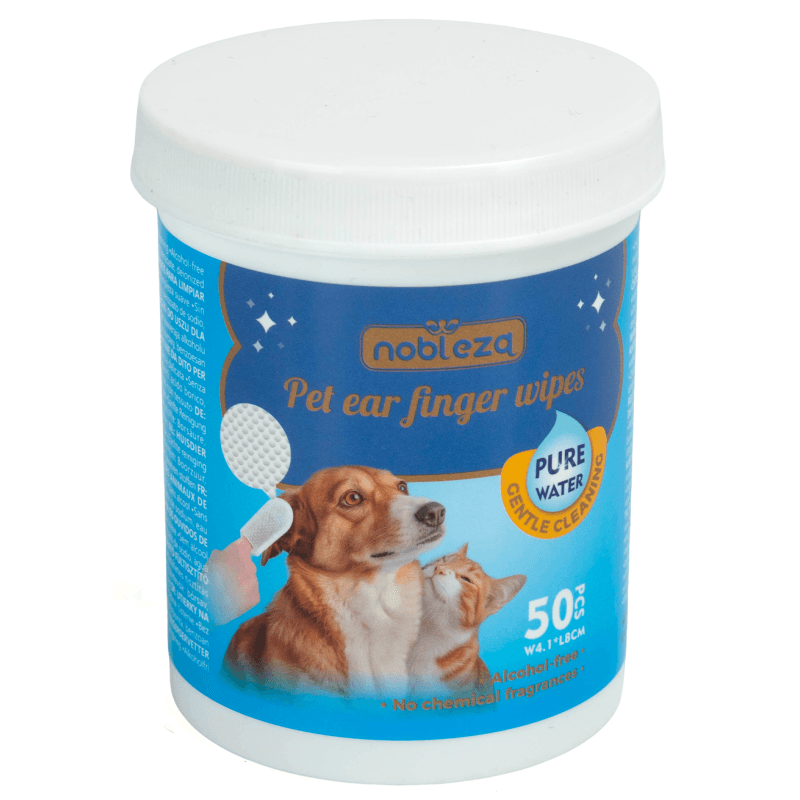 NOBLEZA Lingettes auriculaires pour animaux - 50 pièces