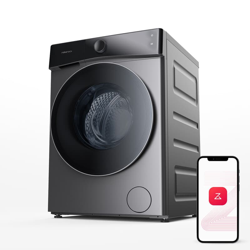 Roborock Zeo Lite Lave-linge séchant Gris avec technologie de séchage Zeo-Cycle, 10 kg lavage, 6 kg séchage, 27 programmes de lavage avec contrôle