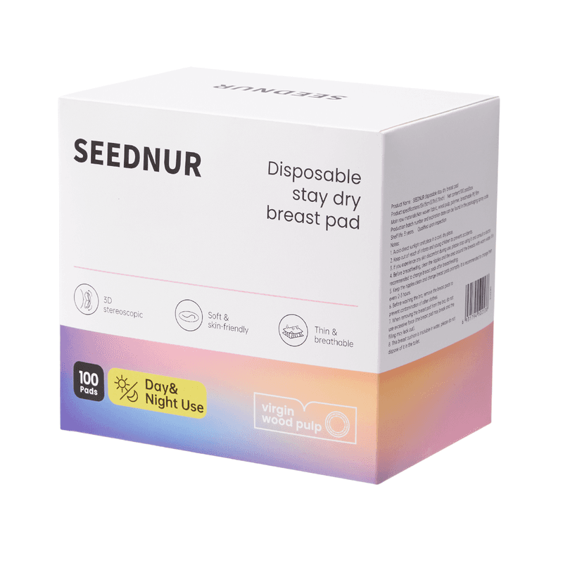 SEEDNUR Coussinets d'allaitement jetables (paquet de 100) - Conçus pour l'allaitement, 1 mm ultra-minces, super absorbants, ultra-respirants,