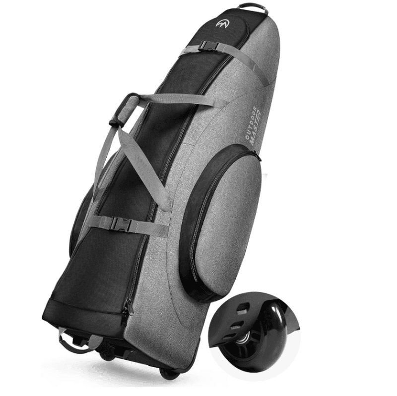OutdoorMaster Mallette de transport pour clubs de golf à roulettes, renforcée, gris