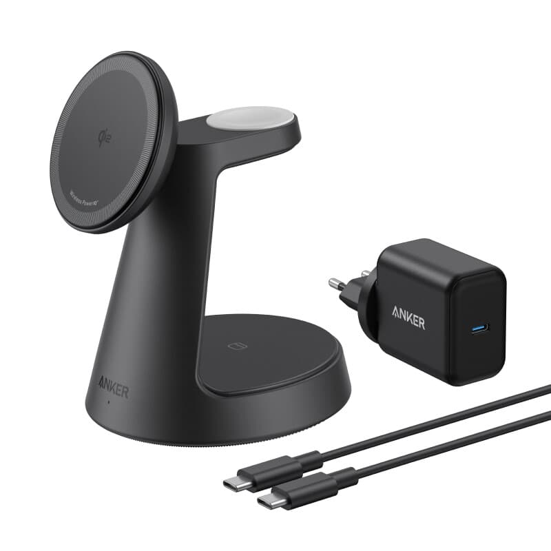 Anker MagGo Station de charge sans fil 3-en-1 support dock Kit câble et chargeur - Europe (hors prise UK) Golden 1
