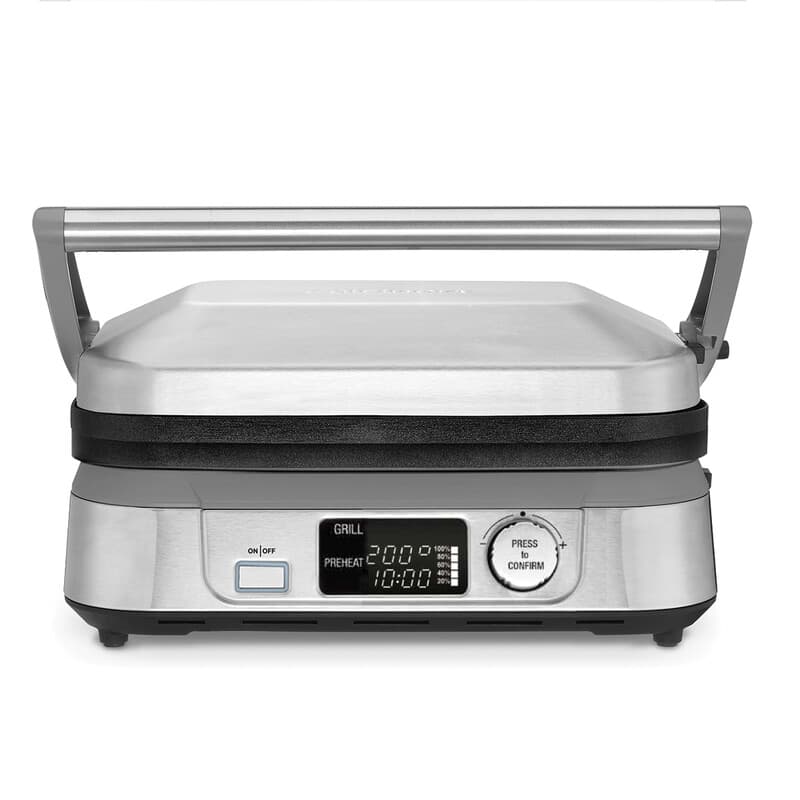 Cuisinart GR5E Gril multifonction électrique 6-en-1 (contact, appuyeur à paninis, gril complet, gril complet à plaques, gril/desserte et gaufrier)