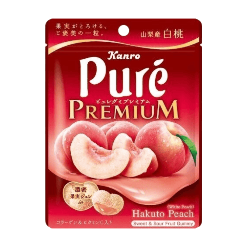 Bonbons Gélifiés Premium à la Pêche Kanro Pure 54g