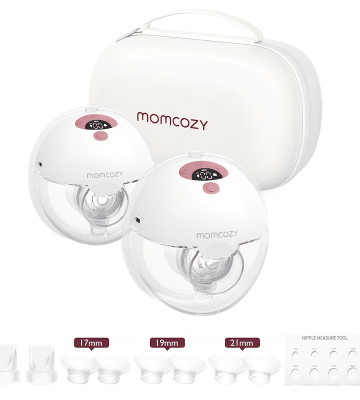 Momcozy M5 Tire-lait à porter, Tire-lait électrique sans fil mains libres, 3 modes 9 niveaux d'aspiration, Sans BPA, Portable et léger, Anneau de