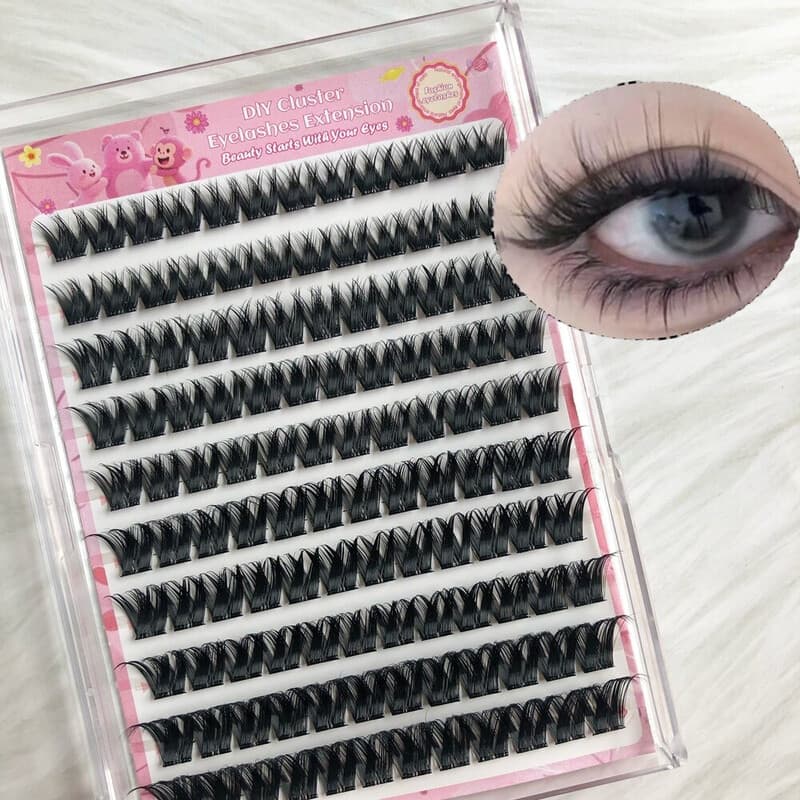 MeoMagic Extensions de cils classiques (sans colle/avec pinces à épiler) 10 lignes - WM12