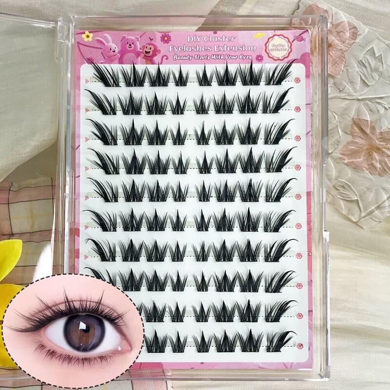 MeoMagic - Extensions de cils prédécollées (sans pinces à épiler) - 10 lignes - 120 pièces - F05