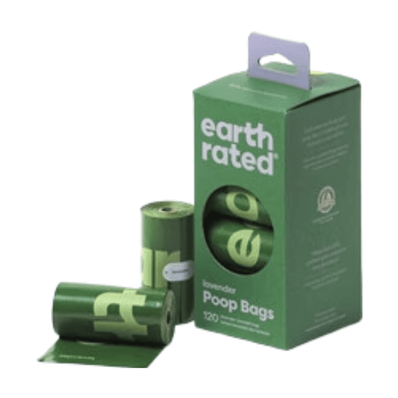 Earth Rated Sachets à déjections canines, parfum lavande, 120 sachets en 8 rouleaux