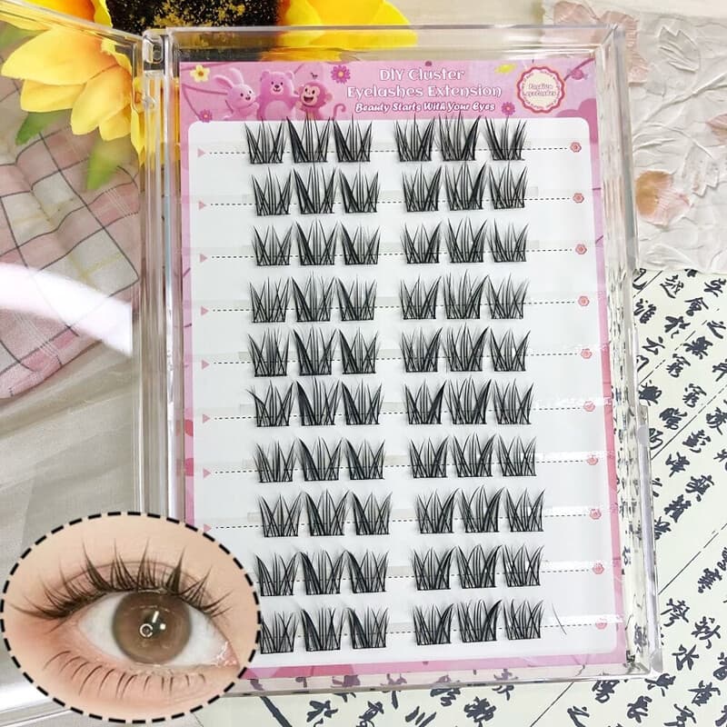 MeoMagic Extensions de cils précolmatisées (pinces à épiler non incluses) - 10 lignes - 120 pièces - F35