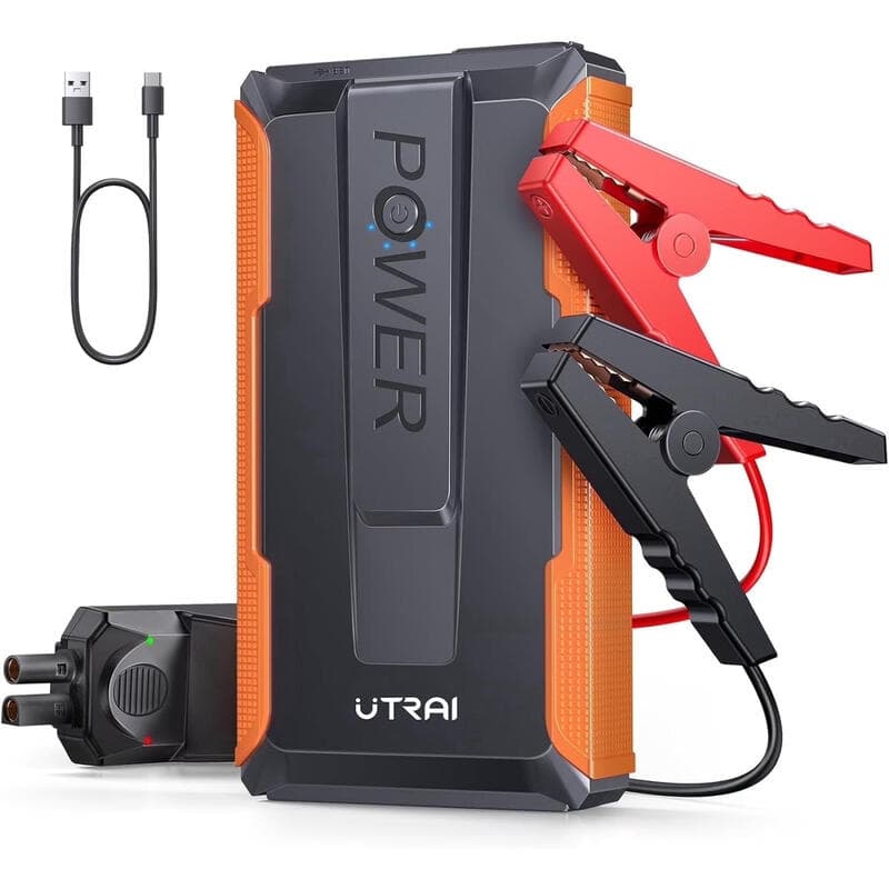 UTRAI T1 Booster de Batterie Portable 2000A, Chargeur de Démarrage pour Moteur Essence 7.5L / Diesel 5.5L, Batterie Externe 13200mAh avec USB Quick