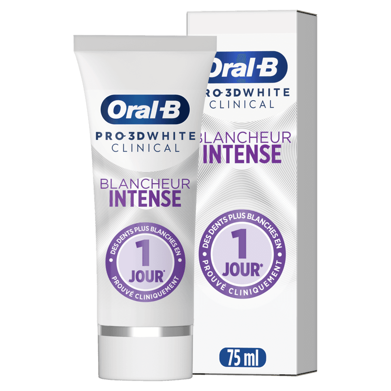 Oral-B 3D White Clinical Radiant White - Dentifrice Blancheur Intense - 75 ml
