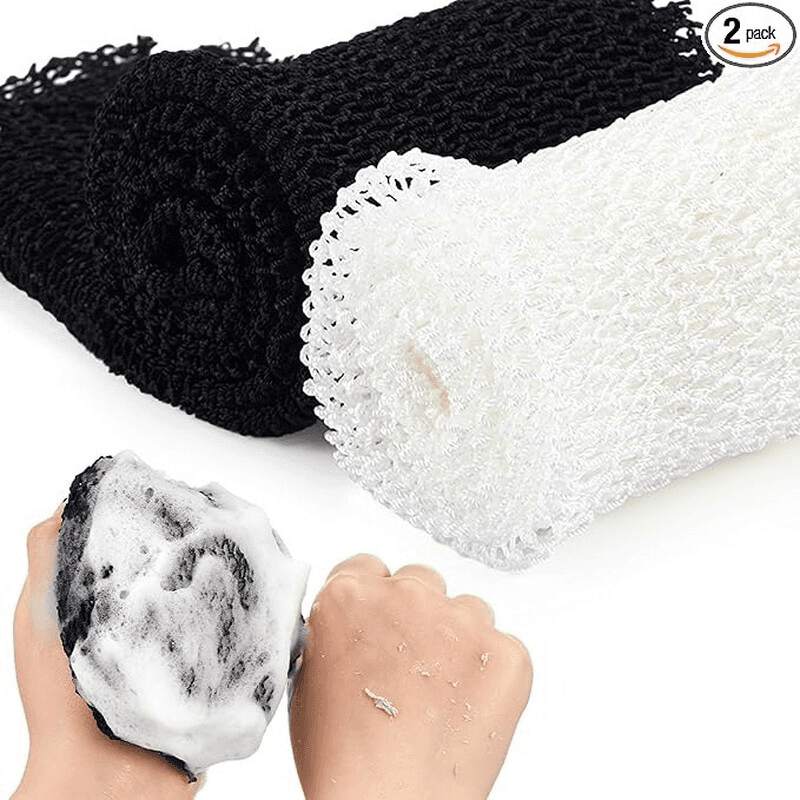 GENERIC - Kit Eponge Filet Africain Noir Et Blanc Avec Corde - 90g