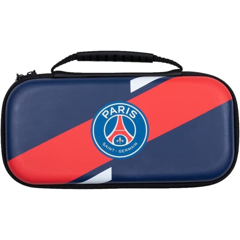KONIX PSG Housse de protection et transport pour consoles Nintendo Switch, Switch Lite et Switch OLED - Rangement 8 jeux - Bleu marine et rouge