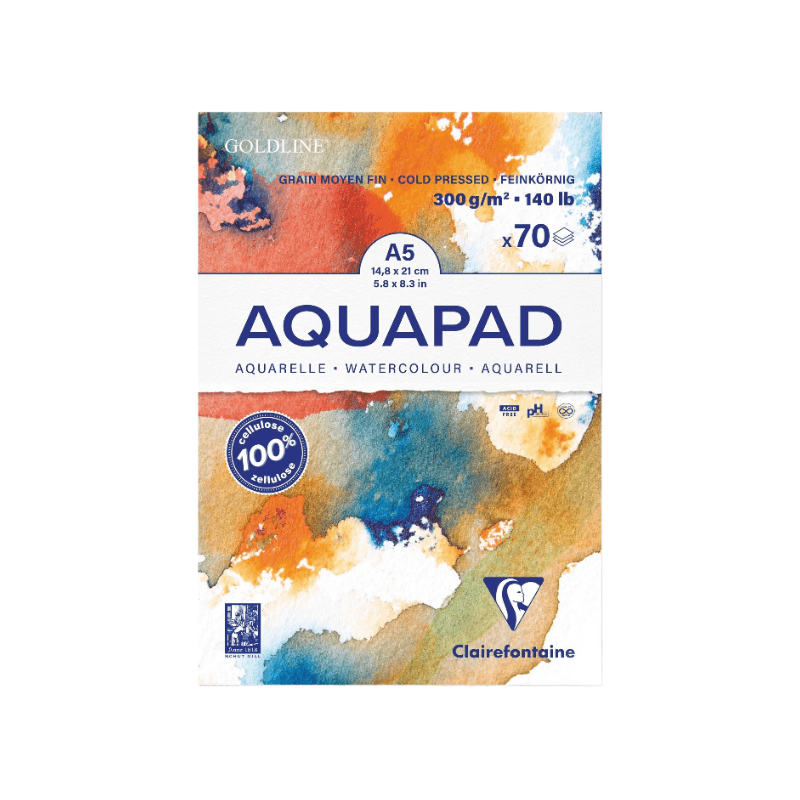 CLAIREFONTAINE Bloc collé Aquapad A5 70F 300g
