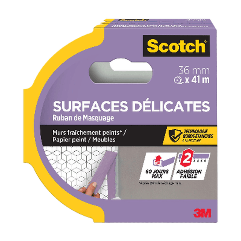 Scotch® Ruban de Masquage Surfaces Délicates Scotch® - PEFC - Cut Case Violet 41m x 36mm