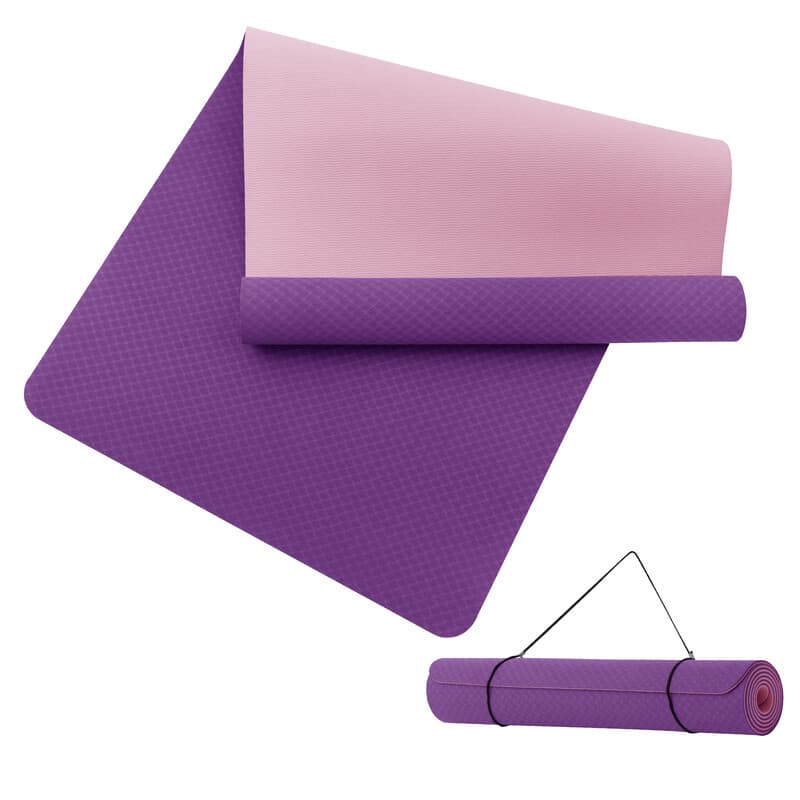 Miss Lulu Good Nite Tapis de yoga antidérapant XL en TPE 190 x 80 x 0,6 cm - Violet/rose