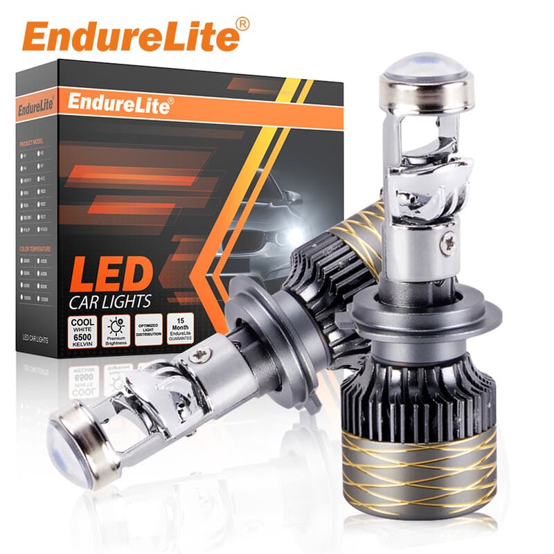 EndureLite 9006/HB4 Projecteur de phare de voiture à lentille LED, 20 000 lm, projecteurs de phare de basse intensité, rétrofits de phare, 6000K