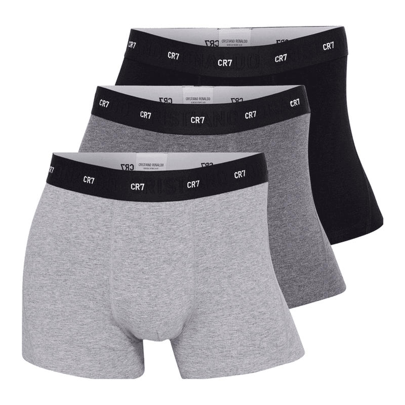 CR7 Lot de 3 boxers Gris clair/Gris foncé/Noir