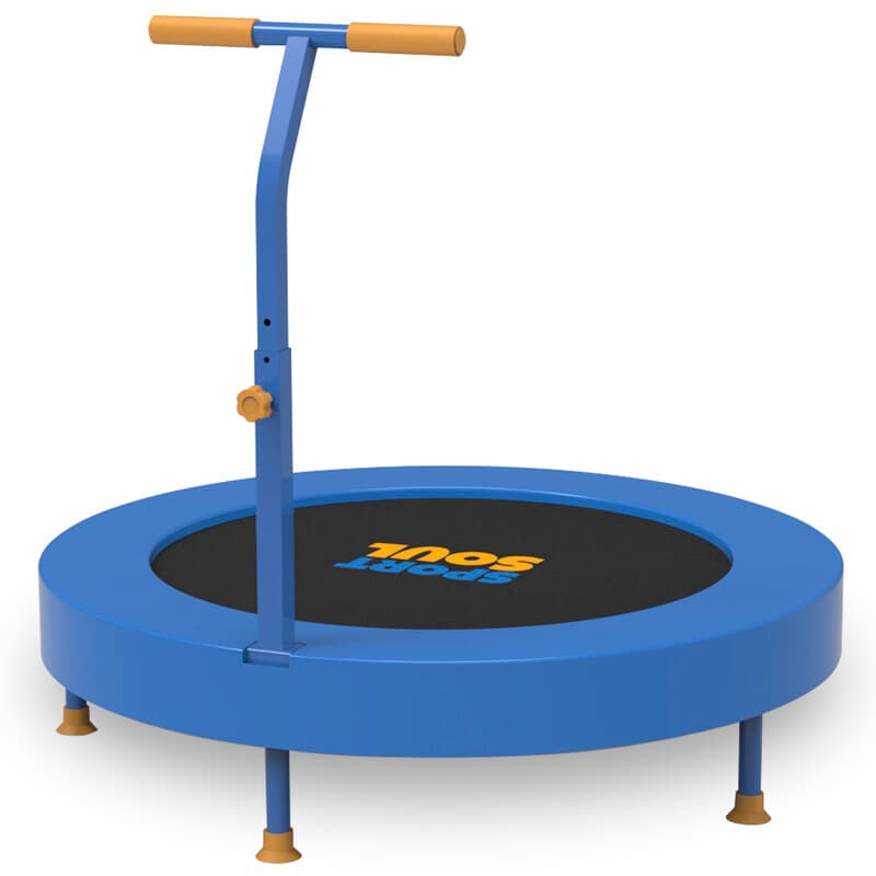SPORTSOUL Mini trampoline pour enfants, trampoline de rebond 36 po à bande de résistance capacité 25 kg avec barre réglable en T