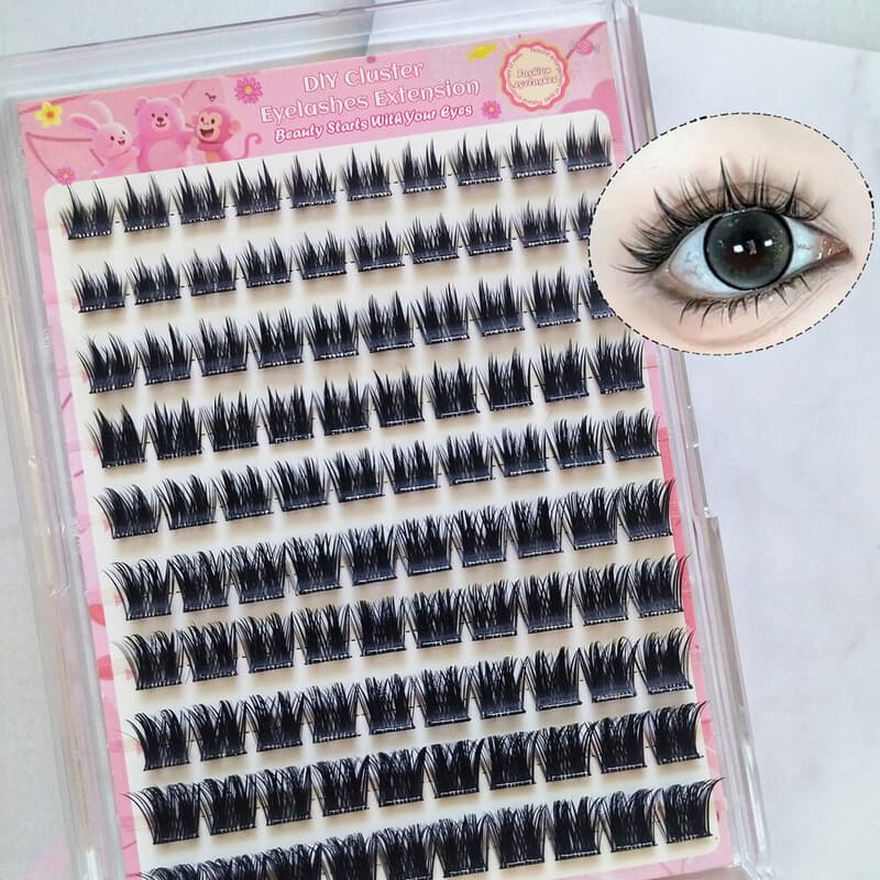 MeoMagic Extensions de cils précollées (pince à épiler non incluse) - 10 lignes - 120 pièces - WM15