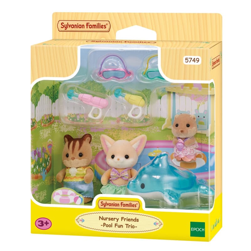 Sylvanian Families Nursery Friends - Trio de Figurines Bébés Ensemble de Jeu Amusant à la Piscine