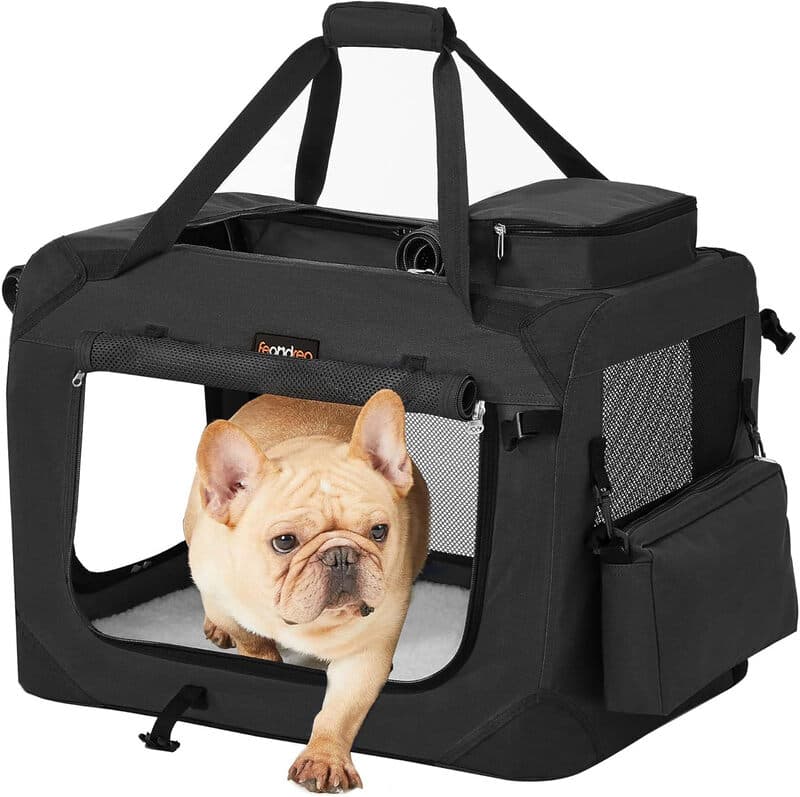 EUZIEL FEANDREA Boîte de transport pliable pour chien - 60 x 42 x 42 cm - Noir