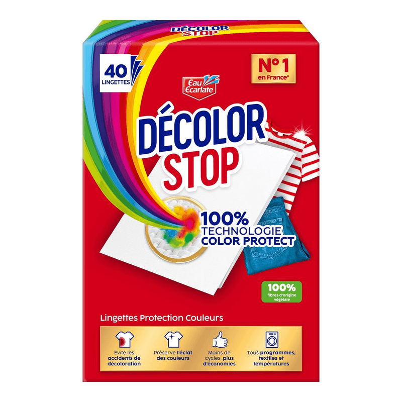 EAU ECARLATE Lingettes DECOLOR STOP Protection Couleurs x40