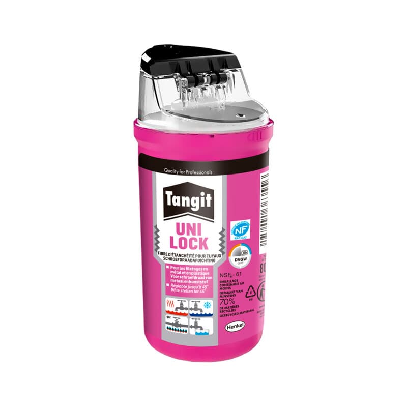 Tangit – Uni-Lock Fil de nylon (bobine de 80 m) pour étanchéité des raccords filetés sur tuyaux en métal et plastique – Fil d'étanchéité