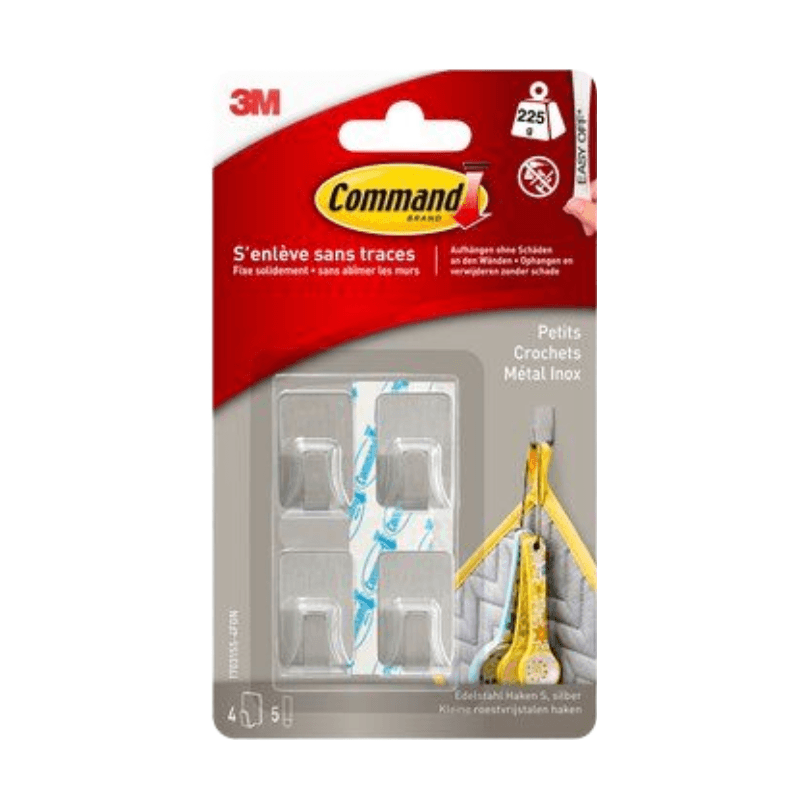 Command™Crochet métal inox Déco Métal Petit Modèle