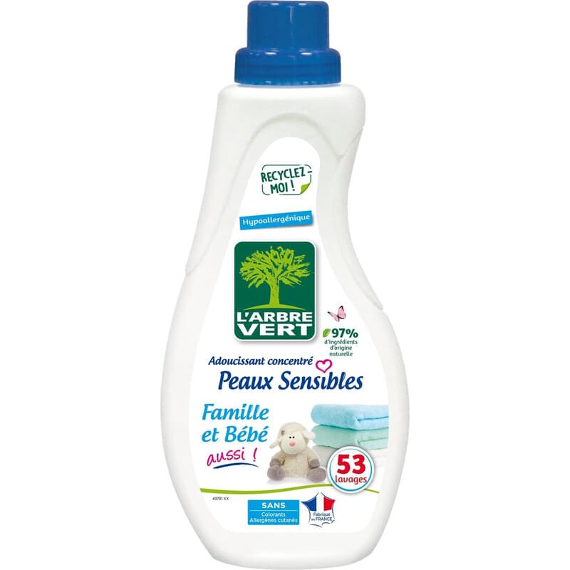 L'ARBRE VERT Adoucissant concentré hypoallergénique pour bébé 800 ml