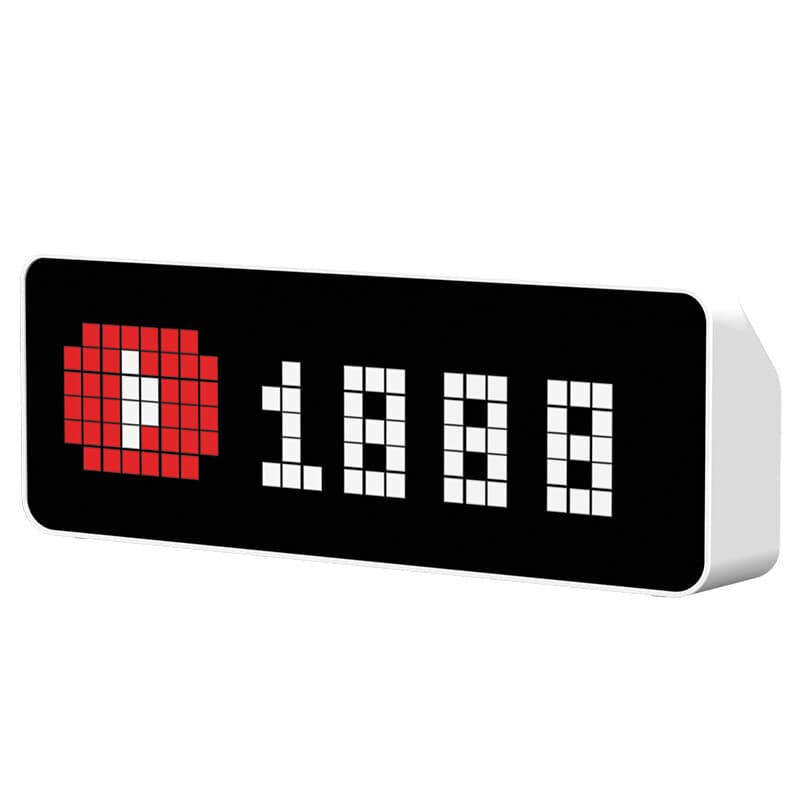 Ulanzi TC001 Horloge connectée à pixels, horloge connectée de bureau à pixels avec compteur d'abonnés aux réseaux sociaux, horloge connectée