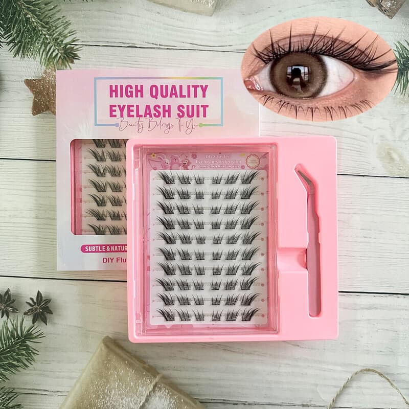 MeoMagic - Kit de faux-cils déjà collés avec pinces à épiler, 10 lignes - F31