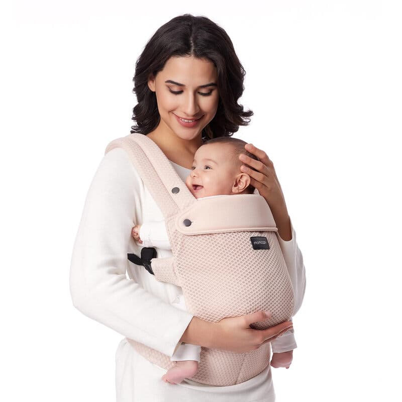Momcozy Porte-bébé en maille respirante, Conception ergonomique, Léger et facile à utiliser, Pour 3,2-20 kg, Soutien lombaire renforcé, Confort