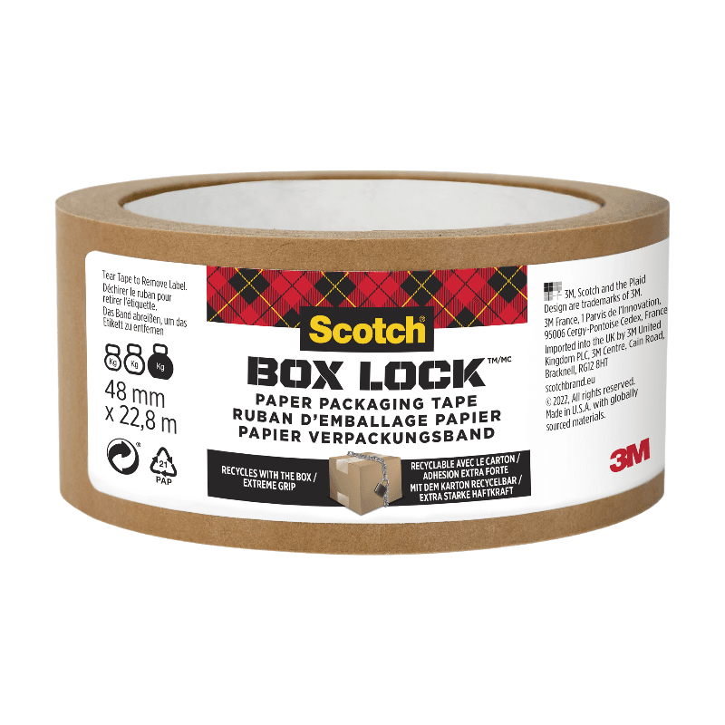 Ruban d’emballage en papier Box Lock™ Scotch® Marron 22,8 m x 48 mm