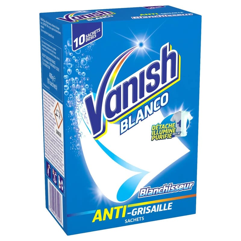VANISH Activateur pour linge blanc - 10 sachets