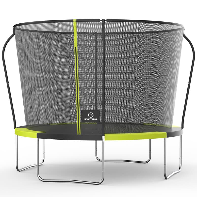 SPORTSOUL Série Crown Trampoline rond d'extérieur avec filet de sécurité 10 pieds Trampoline de jardin pour enfants avec filet de protection
