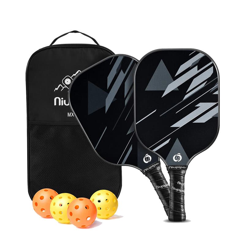 Niupipo Lot de 2 raquettes de pickleball - Matériau en fibre de verre, Noyau en nid d’abeille en polypropylène, Certification USAPA, Conception