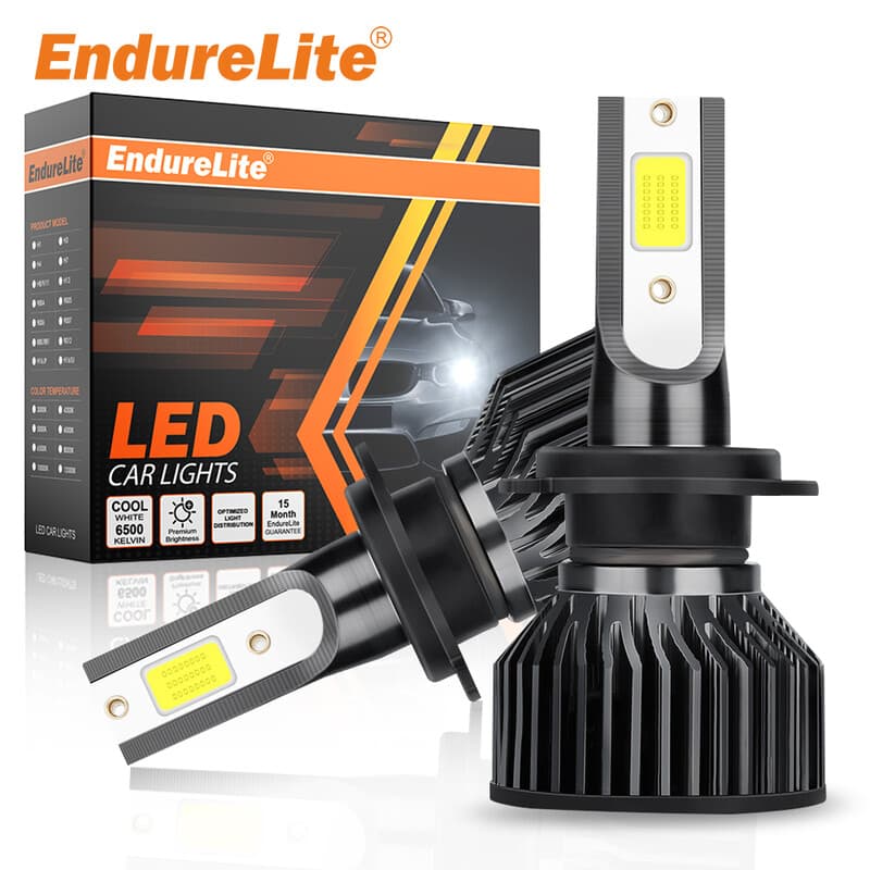 ENdureLite H4 Lot de 2 ampoules LED pour feux de route et feux de croisement 6000 K Blanc pur Plug & Play Système de refroidissement efficace 13000