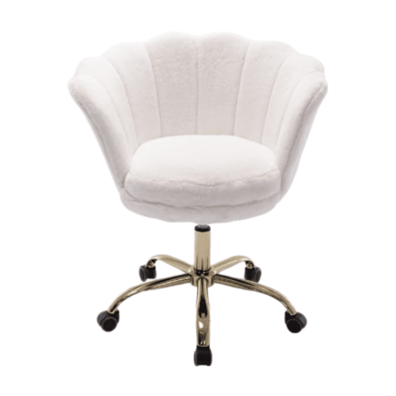 Ya-Home Chaise de bureau moderne pivotante à hauteur réglable pour bureau à domicile/chambre, Blanc