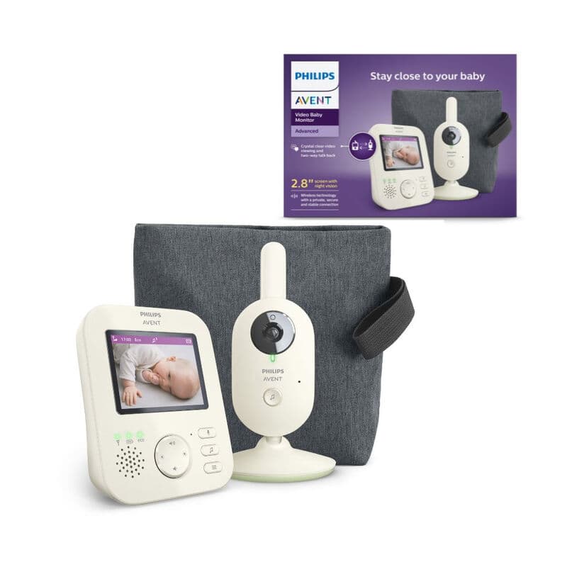 Philips Avent SCD882/26 Babyphone caméra - caméra vidéo, vision nocturne, audio bidirectionnel, connexion privée et sécurisée, mode éco - Blanc