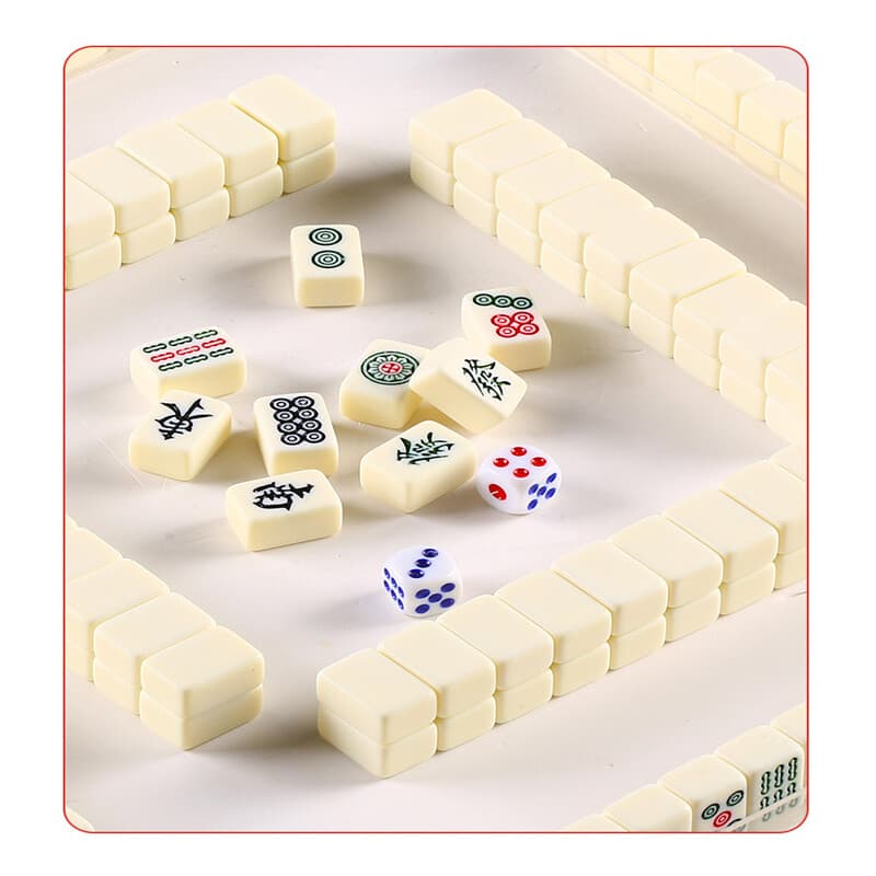 Jeu de Mah-jong Mini 24mm/0,94" - Set de Voyage Portable 144 Pièces - Dominos Chinois Classiques pour Jeu de Société Familial