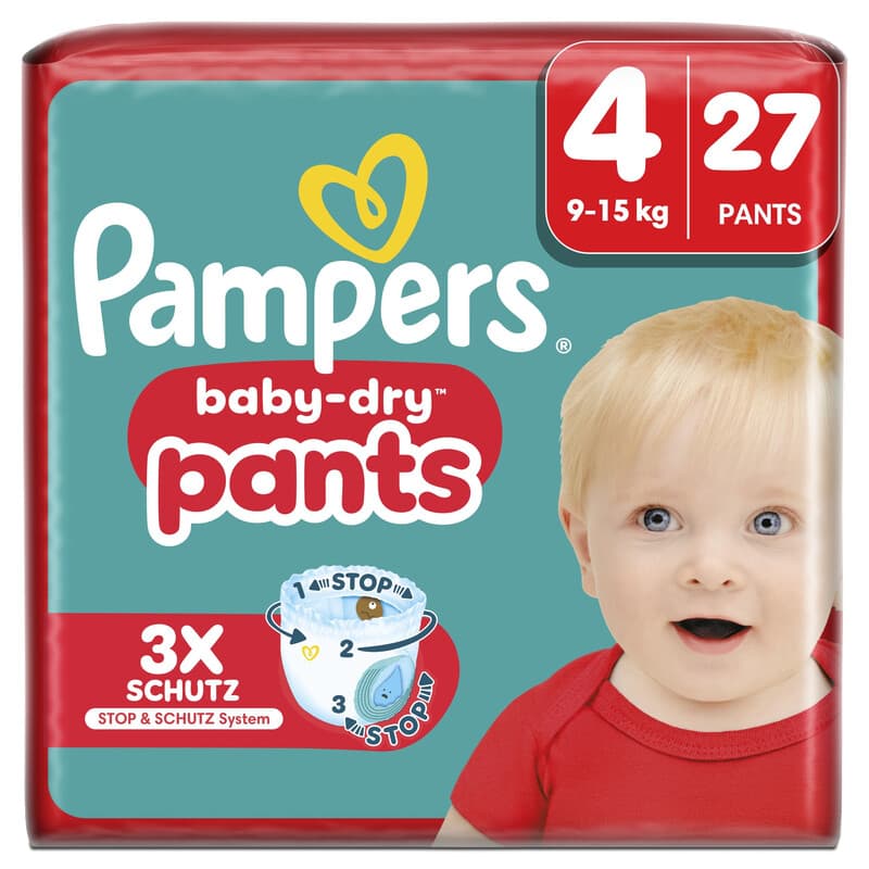 PAMPERS Baby-Dry Pants - Couches-culottes - Taille 4 -27 unités
