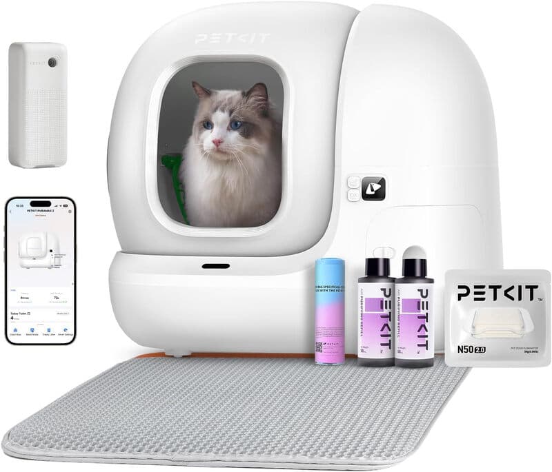 PETKIT Pura Max 2 Premium - Bac à litière automatique pour chat, 76 L, autonettoyant, xSecure, élimination des odeurs, contrôle via application,