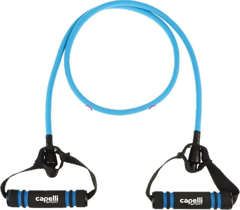 Capelli Sport Bande de résistance moyenne avec poignées, bande d'exercice en latex 120 cm pour entraînement de résistance, rééducation,