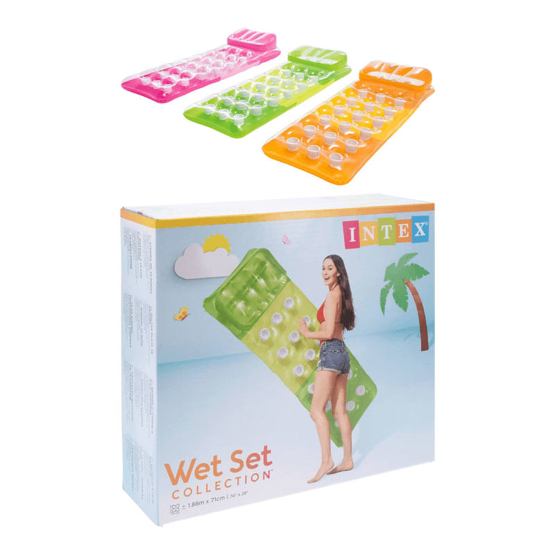 Intex Wet Set Collection Tapis gonflable de piscine violet, orange ou vert - 188 x 71 cm
