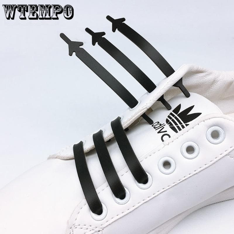 Lot de 12 lacets élastiques en silicone sans nœuds pour chaussures, lacets spéciaux pour enfants/adultes, lacets de chaussures de sport en