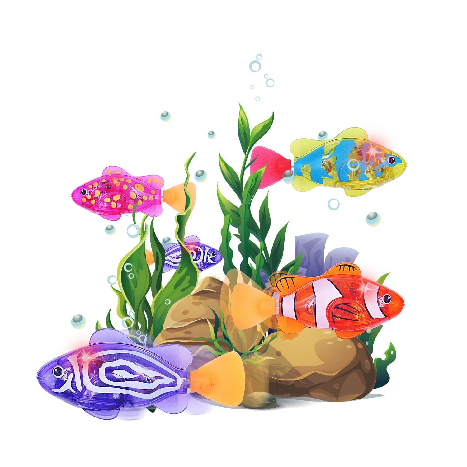 Jouet de Douche de Bébé Poisson Électrique à Induction Lumineuse Jouant dans l'Eau, Poisson Électronique Simulé pour la Natation Lumineuse