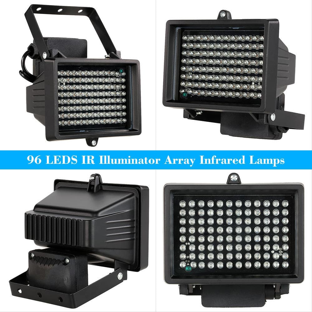 Tableau d'éclairage IR à 96 LED, lampes infrarouges, Vision nocturne, étanche pour l'extérieur, pour caméra de sécurité CCTV noir