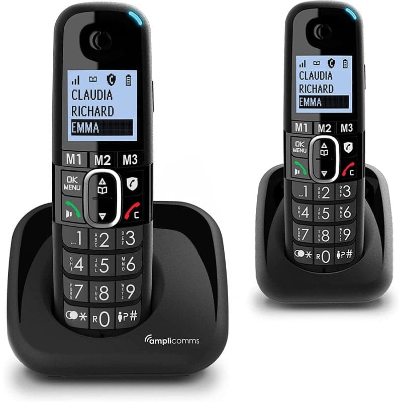 Téléphones sans fil DECT Amplicomms Bigtel 1502 Duo pour personnes âgées