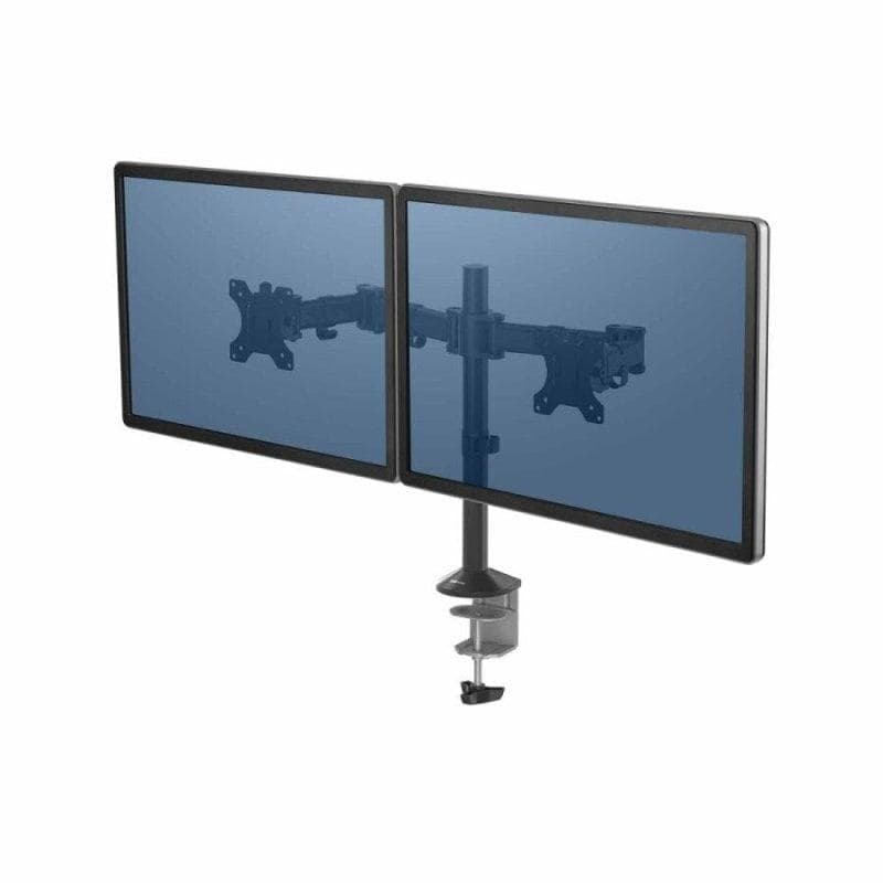 Fellowes Reflex 8502601 Support Double Moniteur Bureau 27" VESA 75x75 à 100x100 Max 8Kg