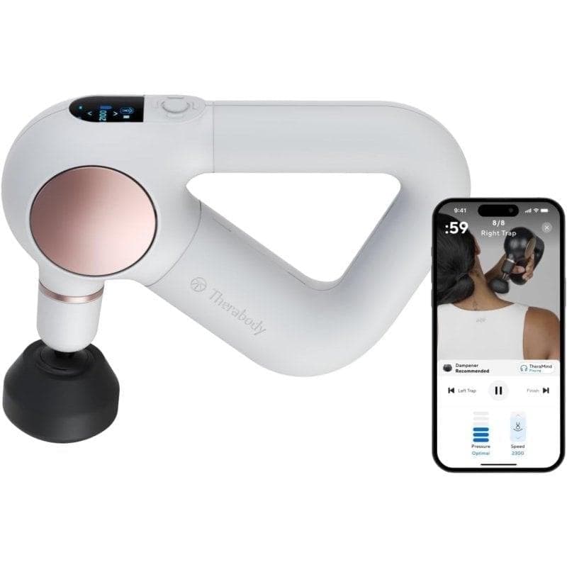 Pistolet de massage Therabody Theragun Sense Blanc LCD Bluetooth 4 têtes